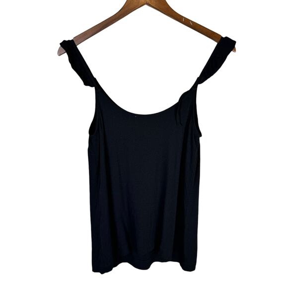 Just Female Life Top Black Ruffle Strappy Girly Flirty Lightweight Tank Top - Picture 8 of 12